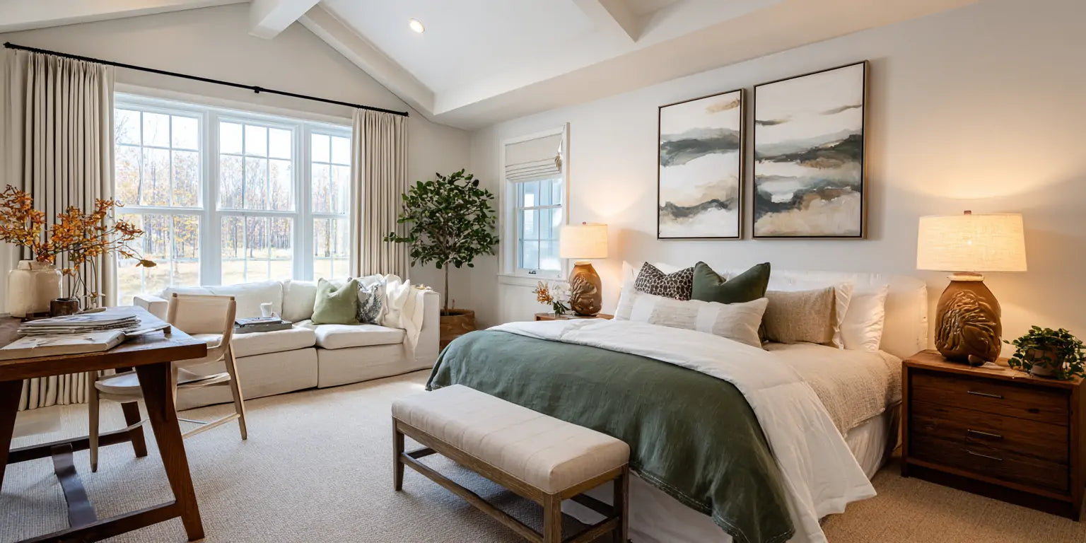 Thermal linen pinch pleat custom curtains for bedroom