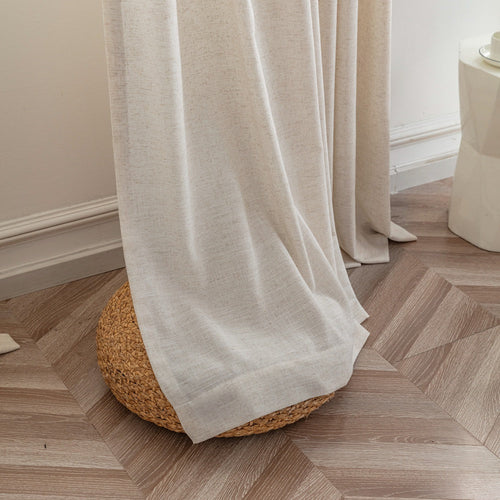 Nyla Cream Yellow Blended Cotton Pinch Pleat Custom Curtains Nyla