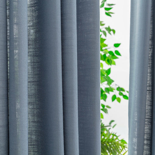 Bryn Slub Textured Faux Linen Pleat Custom Privacy Outdoor Curtains Bryn