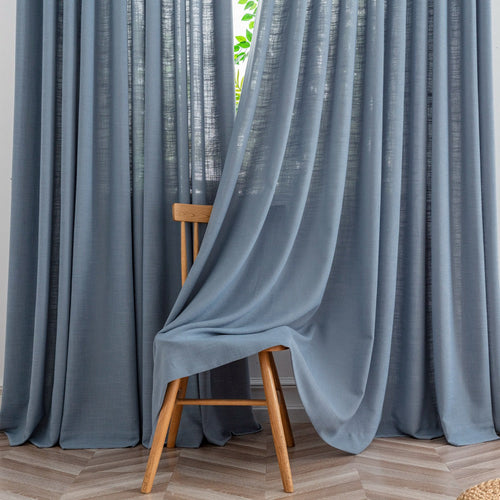 Bryn Slub Textured Faux Linen Pleat Custom Privacy Outdoor Curtains Bryn