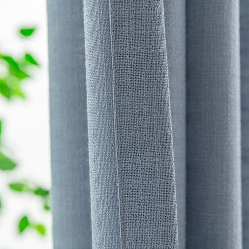 Bryn Slub Textured Faux Linen Pleat Custom Privacy Outdoor Curtains Bryn