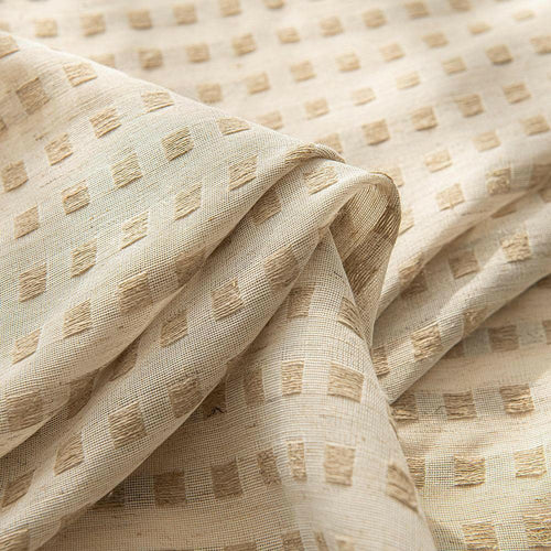 Eco-Lin Grid Harmony Linen Grommet Soft Top Custom Curtains Eco-Lin Khaki