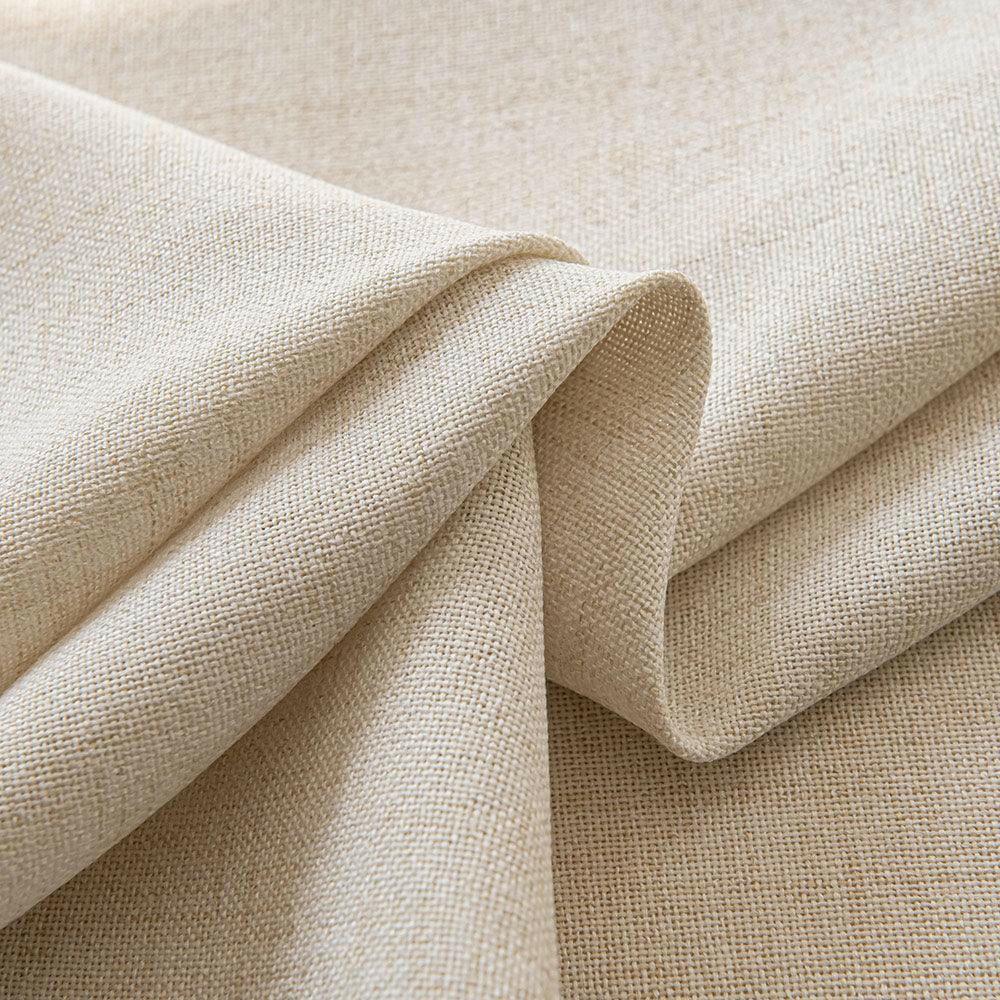 Mead Faux Linen Texture Grommet Soft Top Custom Curtains Mead