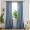 Nyla Cream Yellow Blended Cotton Pinch Pleat Custom Curtains Nyla Aegean Blue-27