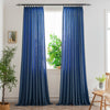 Nyla Cream Yellow Blended Cotton Pinch Pleat Custom Curtains Nyla Navy-28