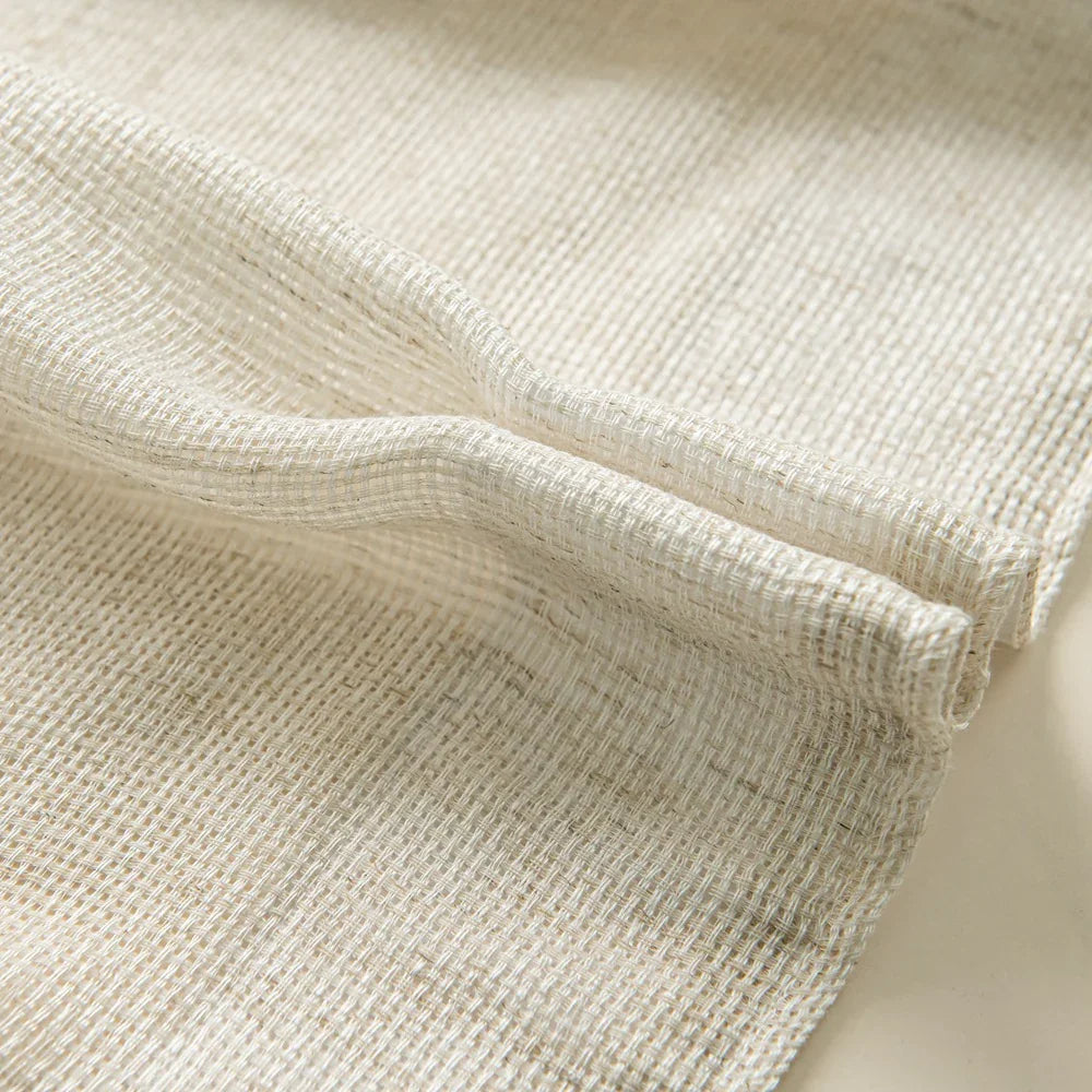 Seren Natural Small Plaid Linen Pleat Custom Curtains Seren