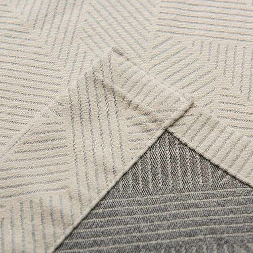 Boney Patterned Geometric Heavyweight Cashmere Feel Pleated Curtains Boney
