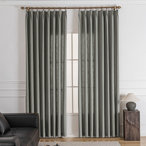Sova Oeko-Tex Cotton Blend Pinch Pleat Custom Curtains Sova Dark Gray J4-12
