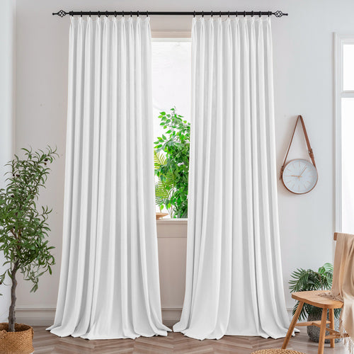 Aura Heavyweight Fantasy Cotton Pleated Custom Curtains Aura Snow White165-1