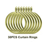 1.5-Inch Inner Diameter Curtain Rings with Eyelets(Pack of 30) ixacurtains Golden