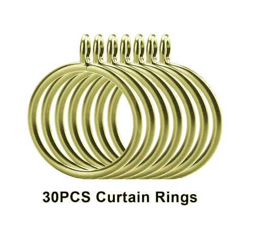1.5-Inch Inner Diameter Curtain Rings with Eyelets(Pack of 30) ixacurtains Golden