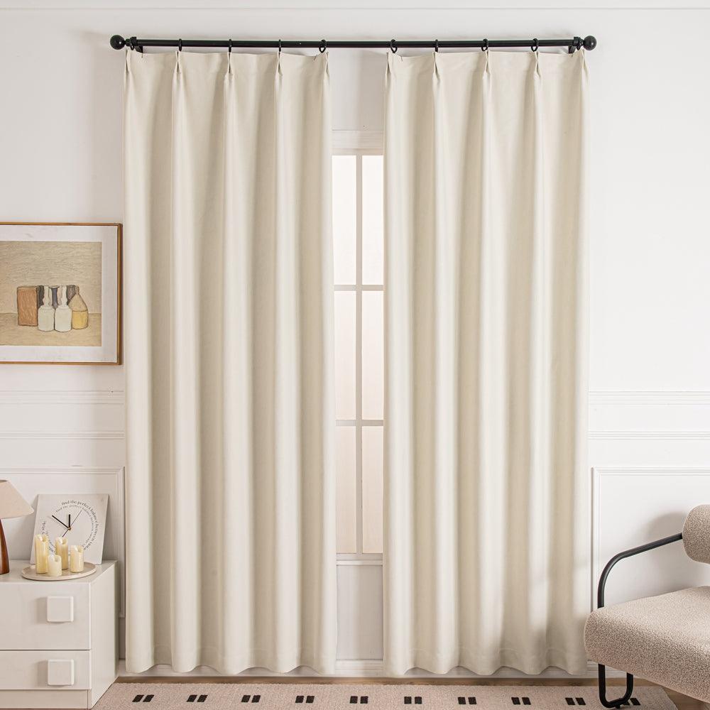 Cream White-4 Cocove Tree Texture Heavyweight Custom Curtains