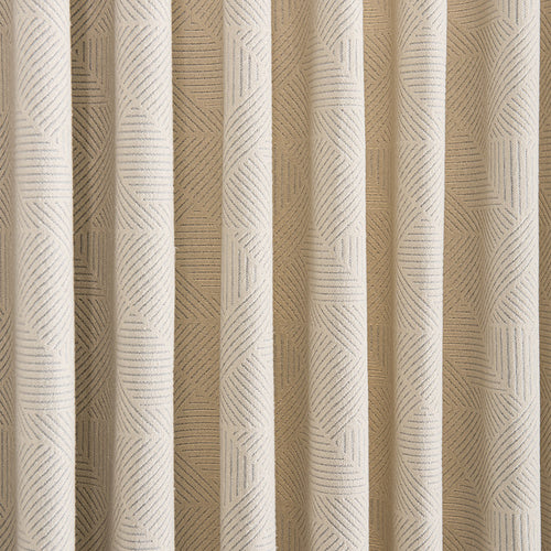 Boney Patterned Geometric Heavyweight Cashmere Feel Pleated Curtains Boney