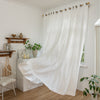 Airy Elegant White Faux Linen Pleat Outdoor Curtains Airy