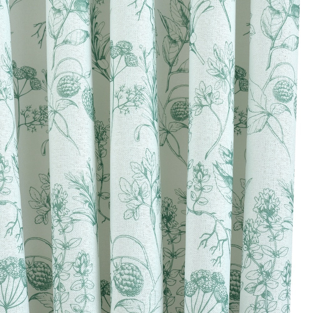 Lily Green Patterned Pleat Custom Curtains Lily