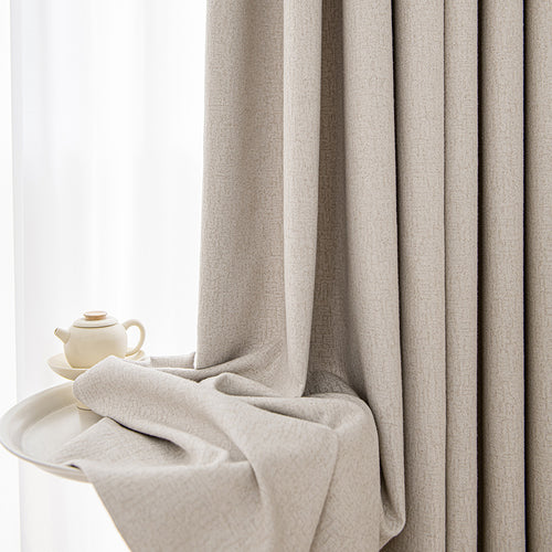 Megan Faux Linen Texture Pinch Pleat Custom Curtains Megan