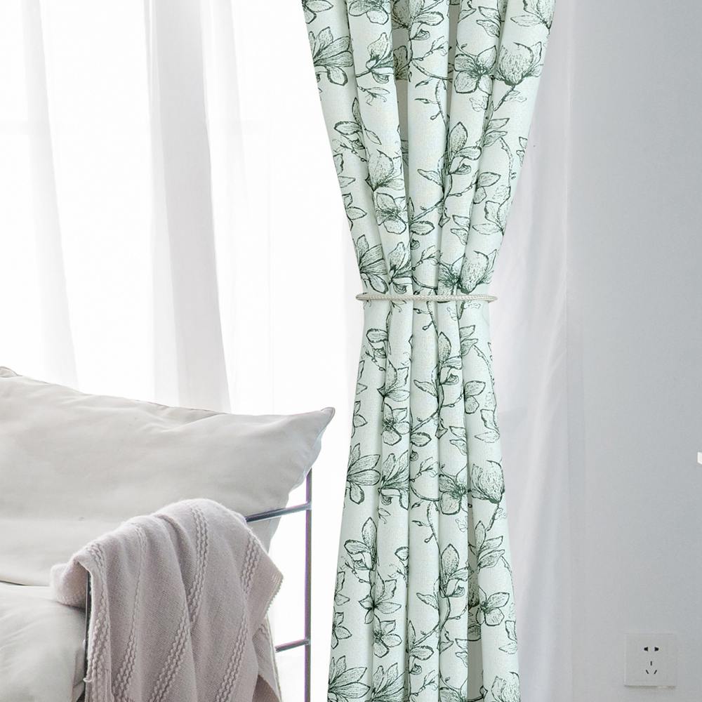 Lily Green Patterned Pleat Custom Curtains Lily