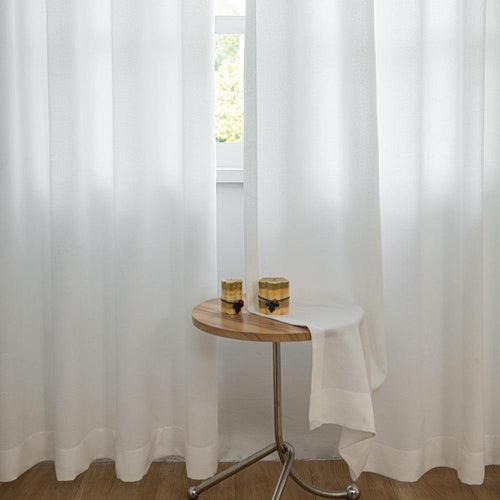 Airy Elegant White Faux Linen Pleat Custom Curtains(新版本价格) Airy