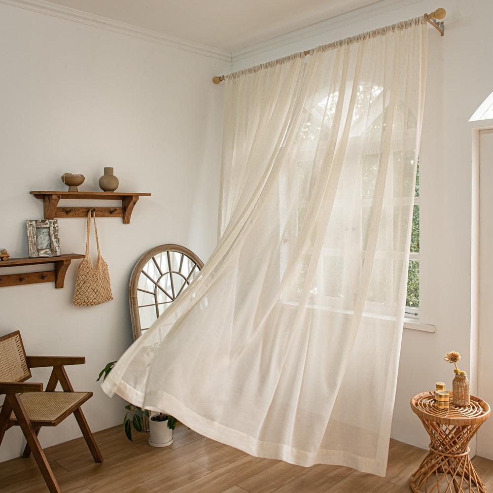 Misty-Lin Warm Cozy Glow Linen Grommet Soft Top Custom Curtains Misty-Lin