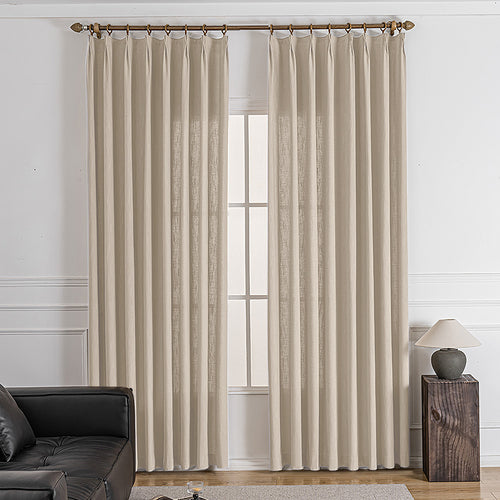 Sova Oeko-Tex Cotton Blend Pinch Pleat Custom Curtains Sova Oatmeal J4-3
