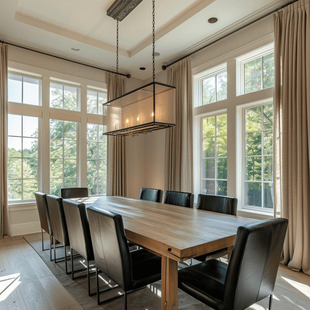 Mead Faux Linen Texture Custom Pleated Curtains for Living Room Mead