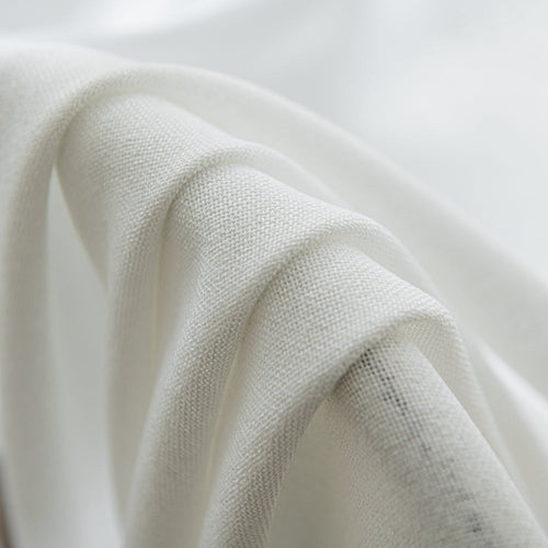 Airy Elegant White Faux Linen Pleat Outdoor Curtains Airy