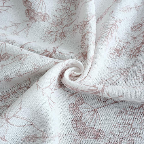 Freya Botanical Naturals Patterned Grommet Soft Top Custom Curtains Freya Pink Botanical Pattern