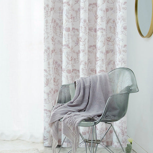 Freya Botanical Naturals Patterned Grommet Soft Top Custom Curtains Freya