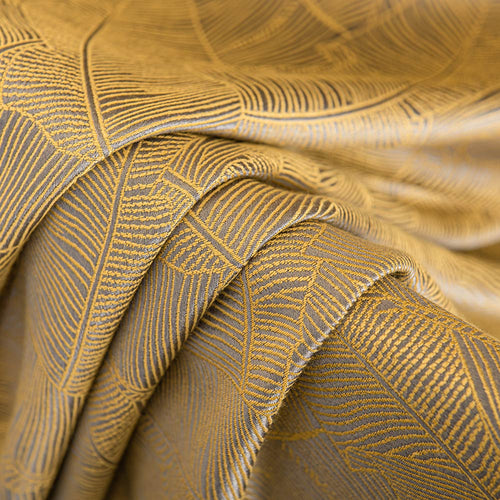 Calista Tropical Leaf Jacquard Cotton Blend Pleated Curtains Calista