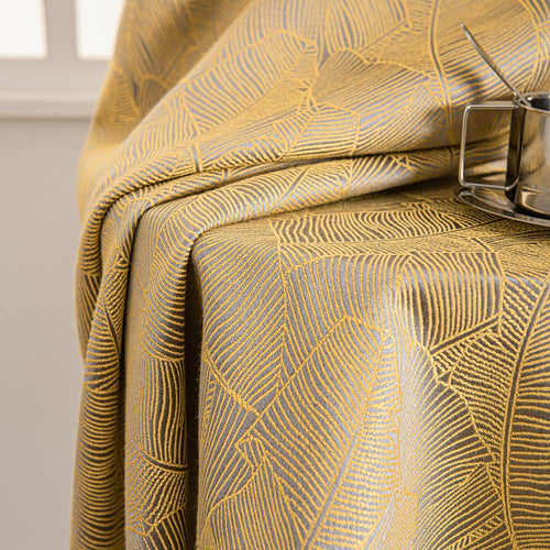 Calista Tropical Leaf Jacquard Cotton Blend Pleated Curtains Calista
