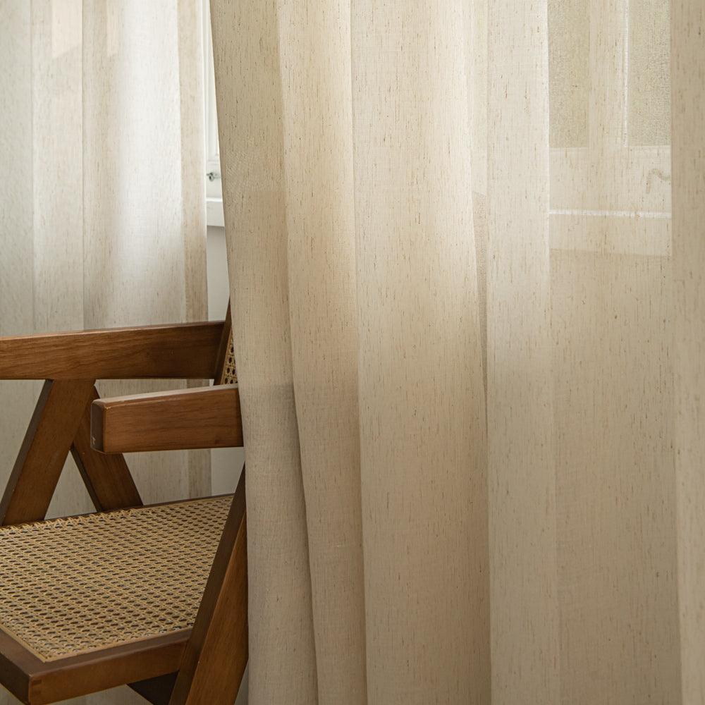 Misty-Lin Warm Cozy Glow Linen Grommet Soft Top Custom Curtains Misty-Lin