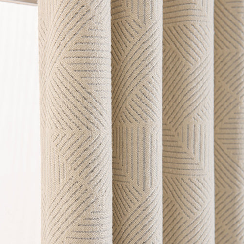 Boney Patterned Geometric Heavyweight Cashmere Feel Pleated Curtains Boney