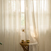 Herb-Lin Beige Linen Sheer Privacy Custom Curtains Herb-Lin