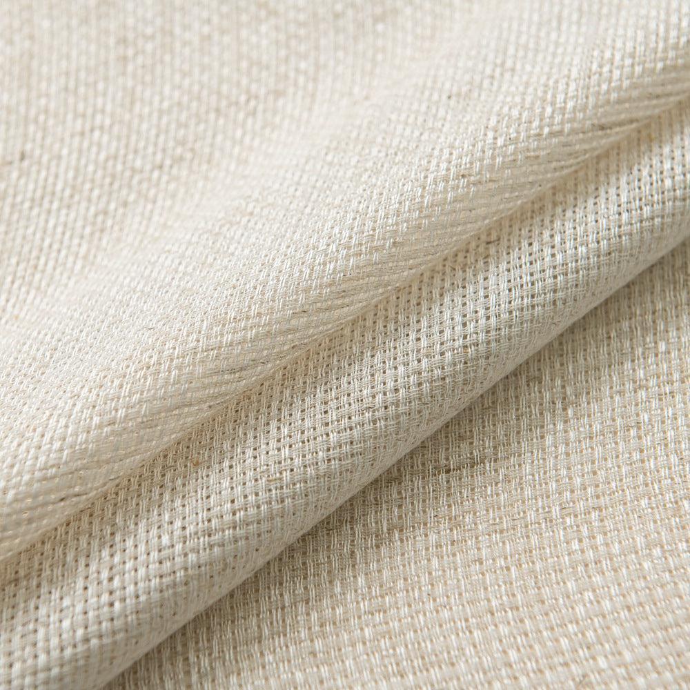 Seren Natural Small Plaid Linen Grommet Soft Top Custom Curtains Seren Flaxen