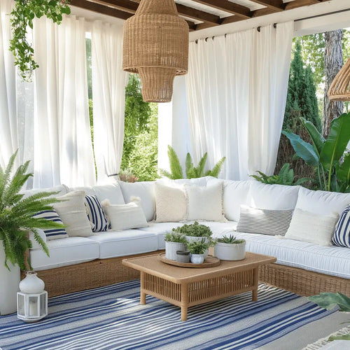 Airy Elegant White Faux Linen Pleat Outdoor Curtains Airy White