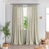 Bryn Slub Textured Faux Linen Pleat Custom Privacy Outdoor Curtains Bryn Beige-5