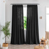 Bryn Slub Textured Faux Linen Pleat Custom Privacy Outdoor Curtains Bryn Black-23