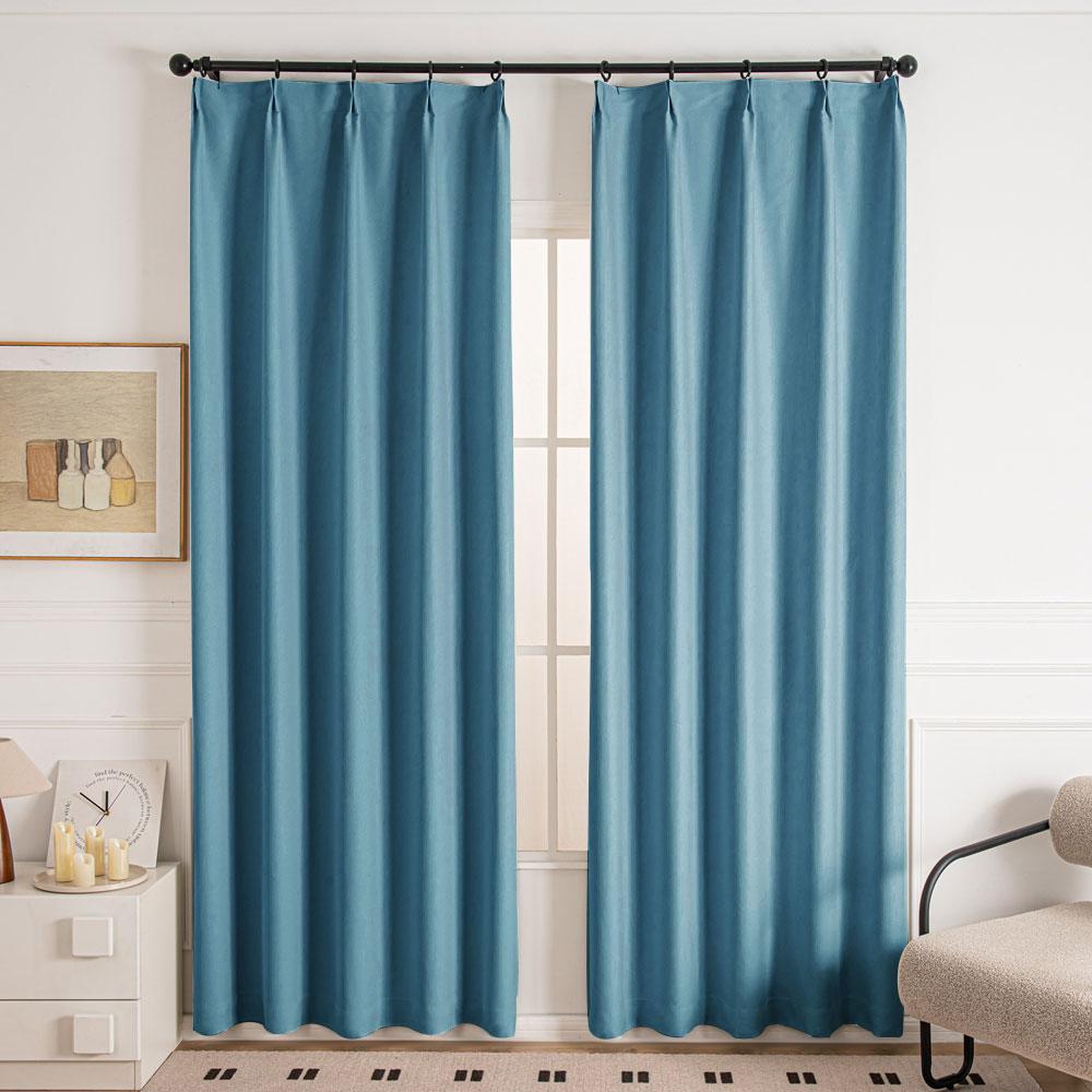 Blue-18 Cocove Tree Texture Heavyweight Custom Curtains