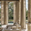 Bryn Slub Textured Faux Linen Pleat Custom Privacy Outdoor Curtains Bryn