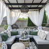 Cloud Water Repellent White Sheer Outdoor Pleated Custom Curtains Cloud White