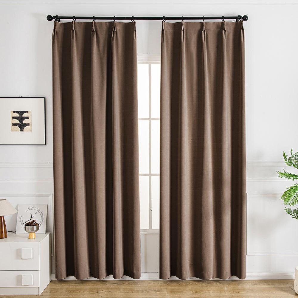 Nanov Oeko-Tex Blackout Velvet Pinch Pleat Custom Curtains Nanov Coffee Brown-20