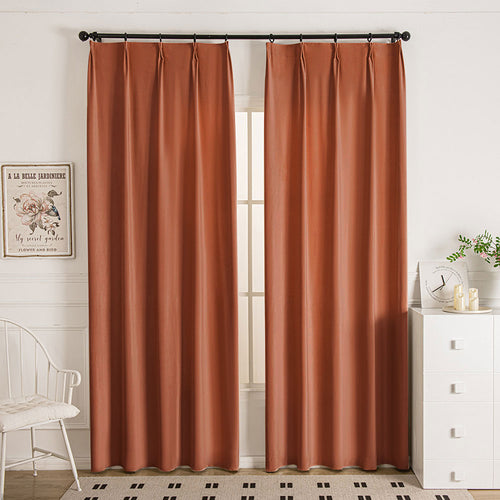 Orange Brown-28 Doux Velvet Elegance Outdoor Curtains
