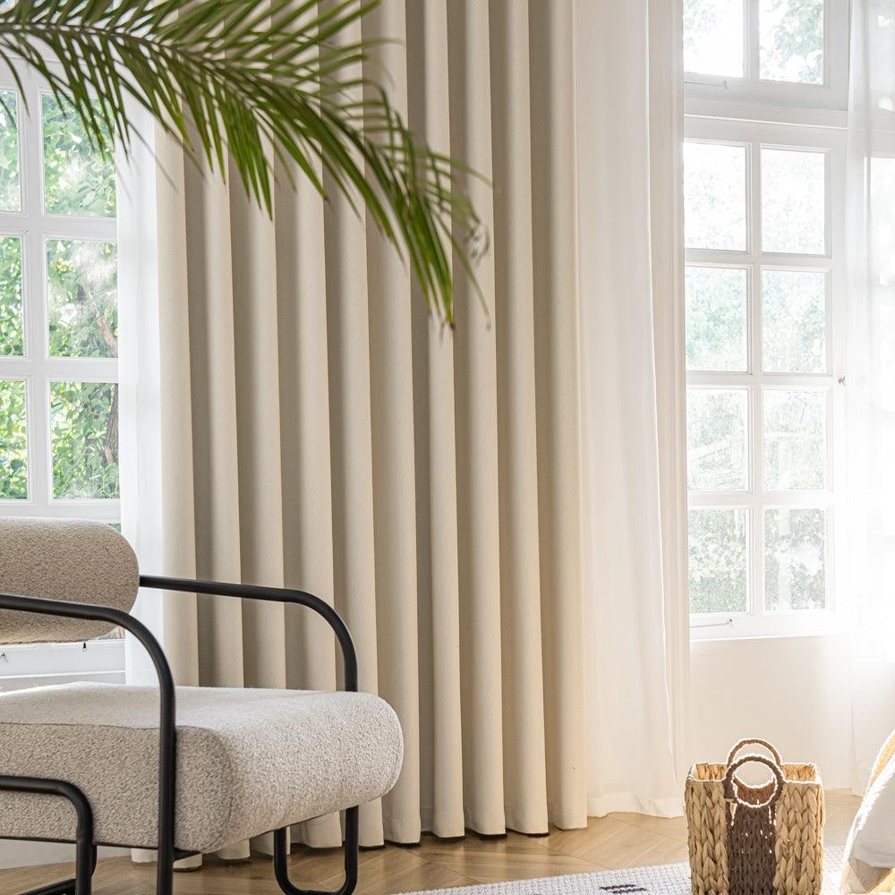 Cocove Tree Texture Heavyweight Grommet Soft Top Curtains Cocove