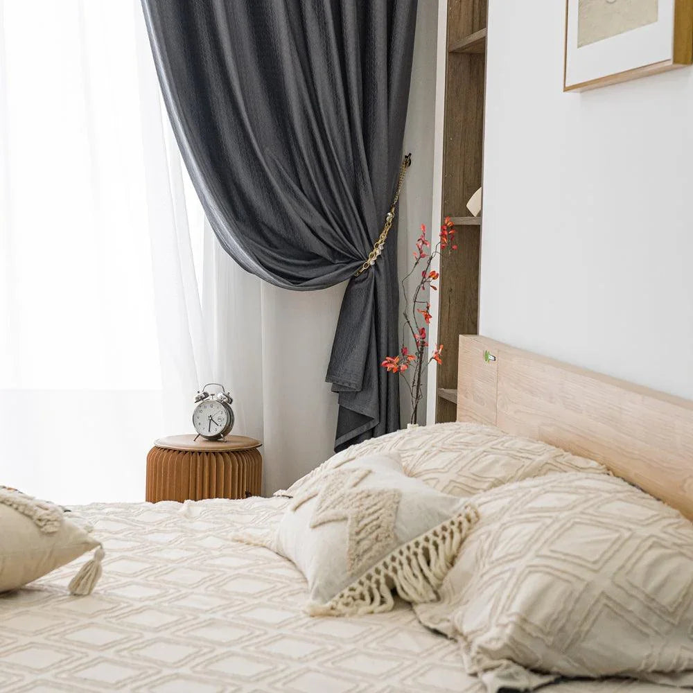 Draco Dragon Scale Velvet Room Darkening Grommet Soft Top Curtains Draco