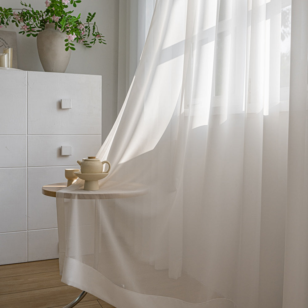 Vent White Light-Filtering Pleat Sheer Curtains Vent