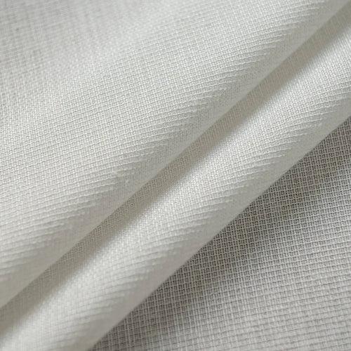 Fina Soft-Touch White Linen Pleat Sheer Curtains with Grid Texture Fina