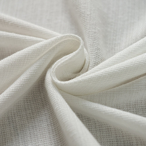 Fina Soft-Touch White Linen Pleat Sheer Curtains with Grid Texture Fina