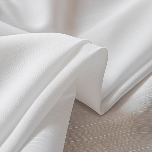 Vesper Vertical Stripe White Sheer Pleat Custom Curtains Vesper