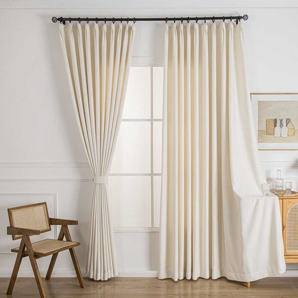 Waffle Chenille Blended Woven Pleated Custom Curtains Waffle