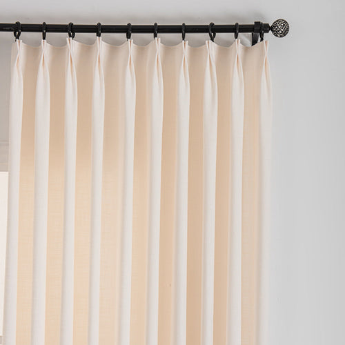 Elise Heavyweight Textured Faux Linen Outdoor Pleat Custom Curtains Elise